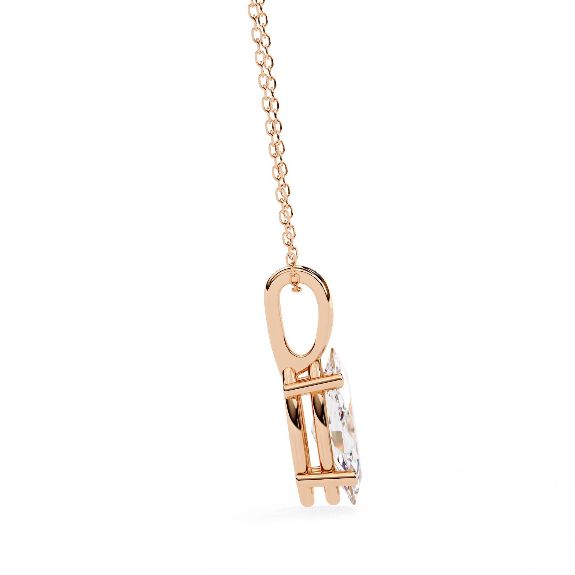 Solitairekart 0.93ct  Marquise-Cut Natural Diamond Solitaire Pendant-H Color, VS1 Clarity